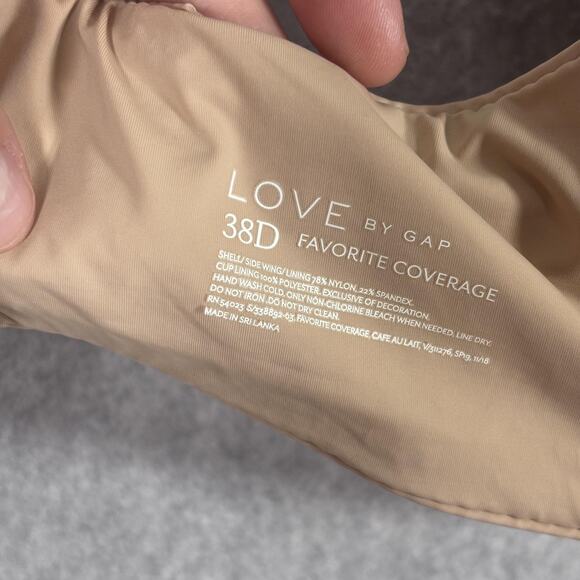Love By Gap 38D Bra Everyday Smooth Favorite Coverage Underwire Padded Nude - Picture 8 of 9